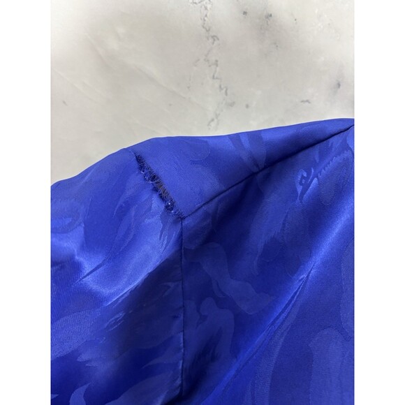 Vtg 80s Victoria's Secret Gold Label Kimono Robe Floral Blue One Size Romantic - Picture 11 of 16